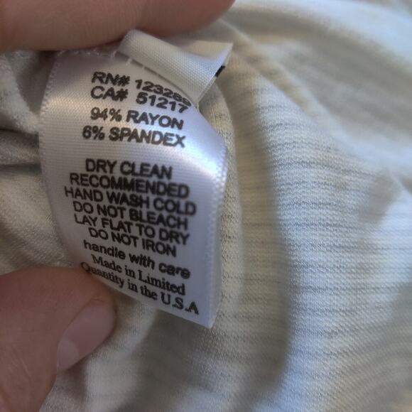 Michael Lauren Revolve V-Neck Striped White Black T-Shirt Dress L Short Sleeve - Picture 8 of 9